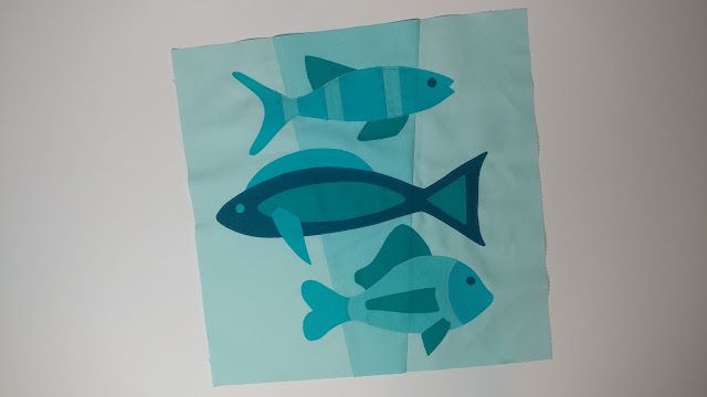 Fish quilt block for QAL By the Sea