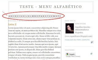 Menu Alfabético