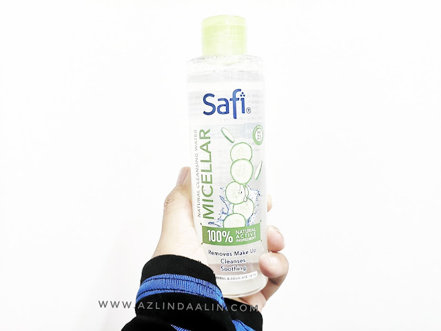 SAFI MICELLAR NATURAL CLEANSING WATER PEMBERSIH MAKE UP TIDAK MEMEDIHKAN MATA