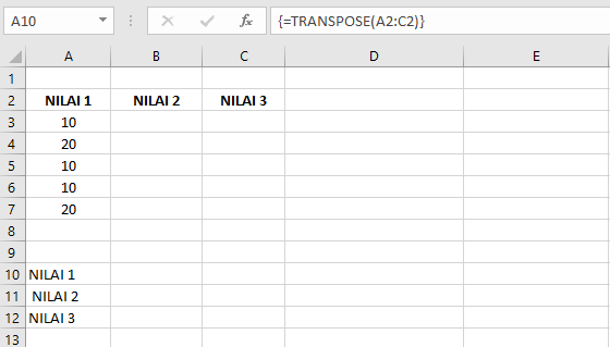 Fungsi TRANSPOSE: Pengertian, Kegunaan, dan Contohnya