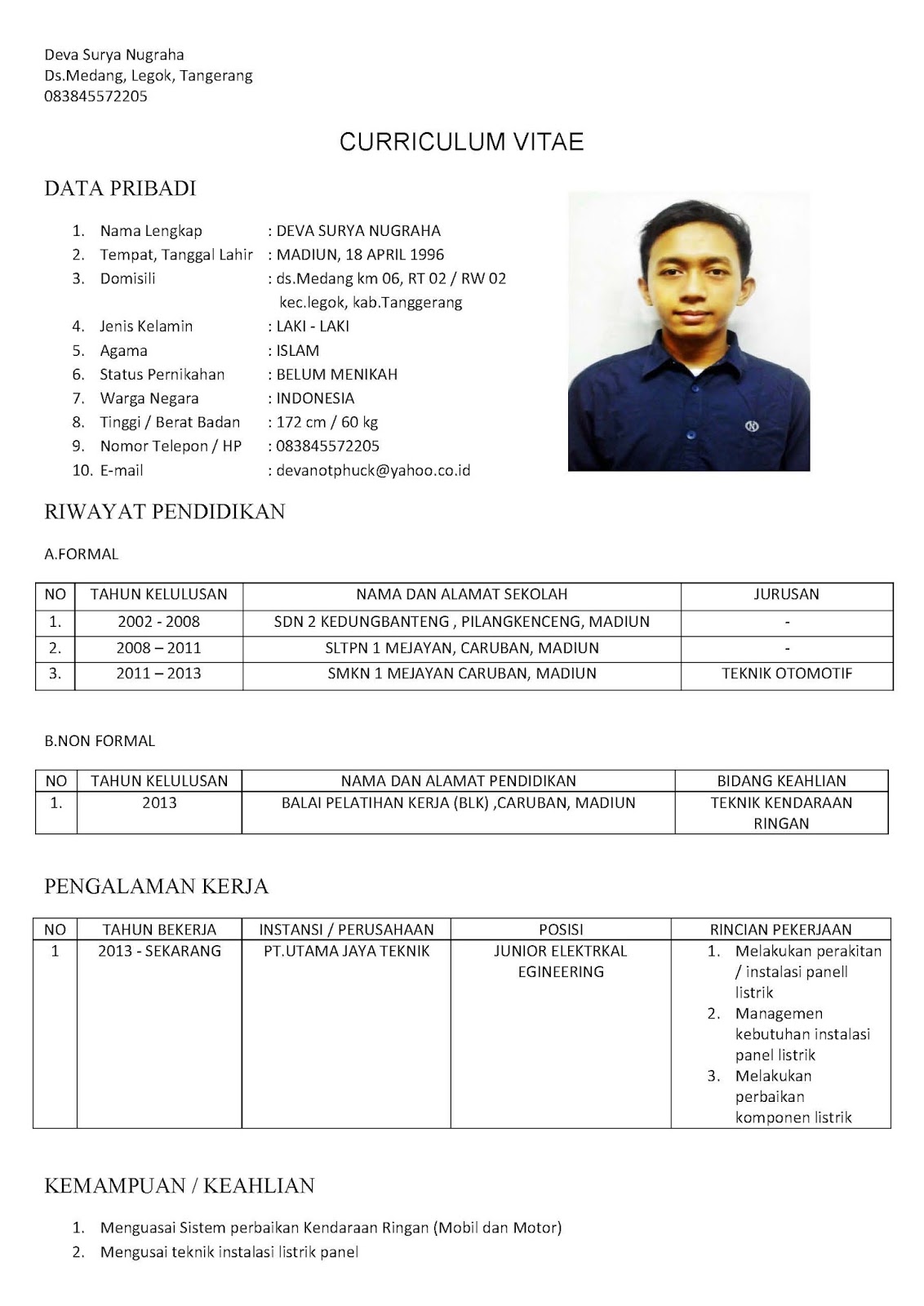 10 Surat Lamaran Kerja Dan CV - ben jobs