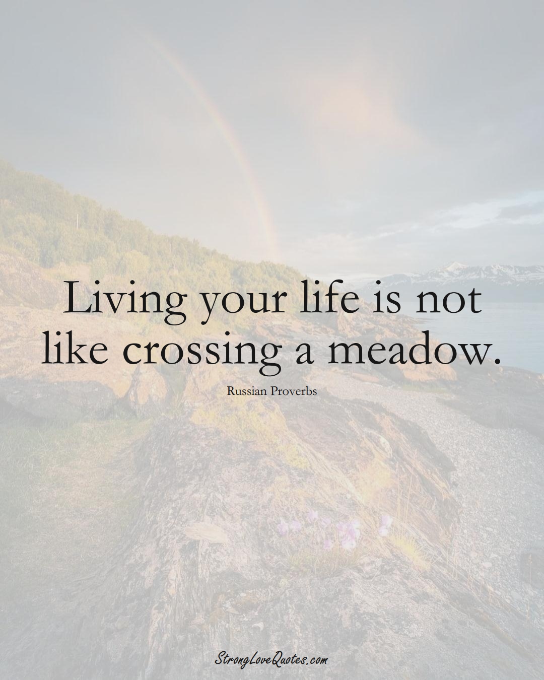 Living your life is not like crossing a meadow. (Russian Sayings);  #AsianSayings