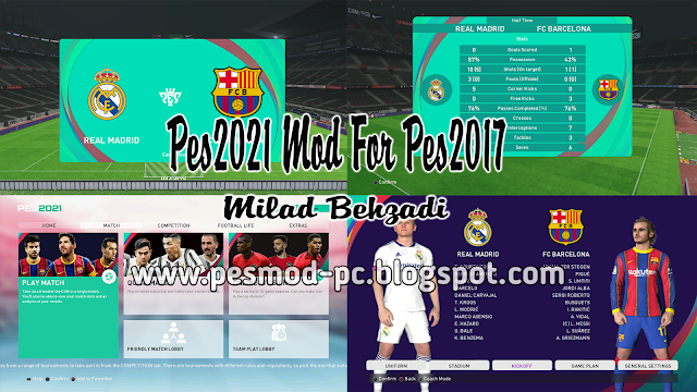New Graphic Menu and Scoreboard PES 2021 For PES 2017 By Milad behzadi