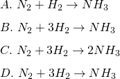 Chemical equations - Objectives to Question 9