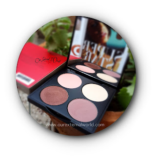 Gorgeous Cosmetics 4 Color Palette - Taupe, Peach, Copper Brown, and Highlight