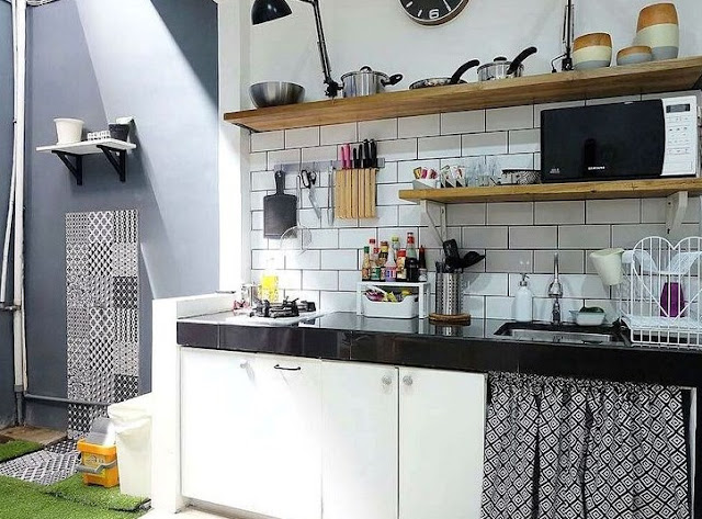 40 Motif  Keramik  Dinding  Dapur Minimalis Modern yang 
