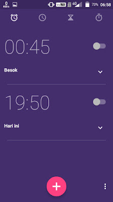 5. Jika tidak ada alarm yang aktif, otomatis ikon alarm tidak akan muncul di status bar