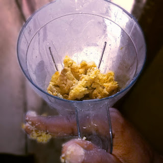 Fante kenkey mashed in blender