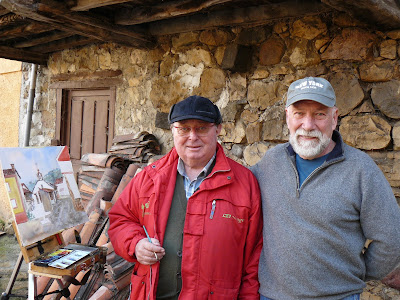 Valentin del Fresno y el escultor Javier G. Zaragoza, Soto de Agues
