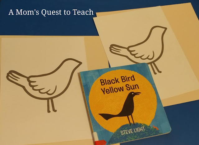 Black Bird Yellow Sun book; clipart of bird