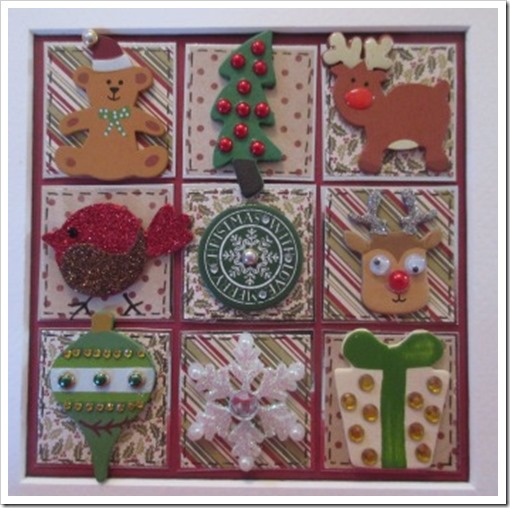 Christmas Patchwork Box Frame q