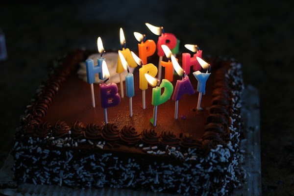 birthday candles on cake