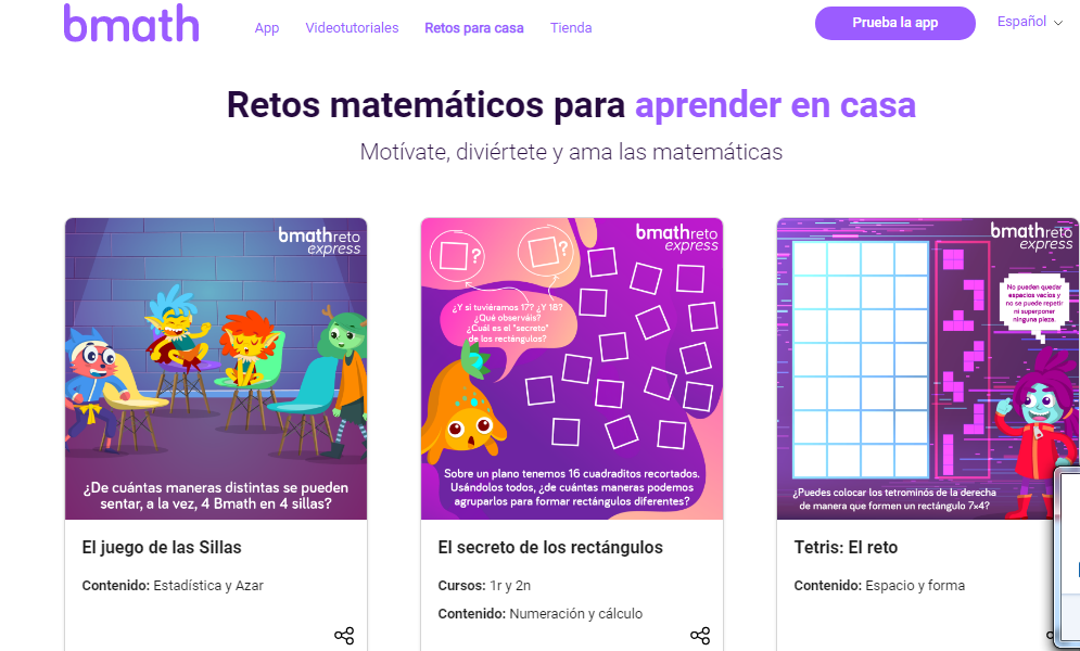 RETOS MATEMÁTICOS PARA APRENDER EN CASA