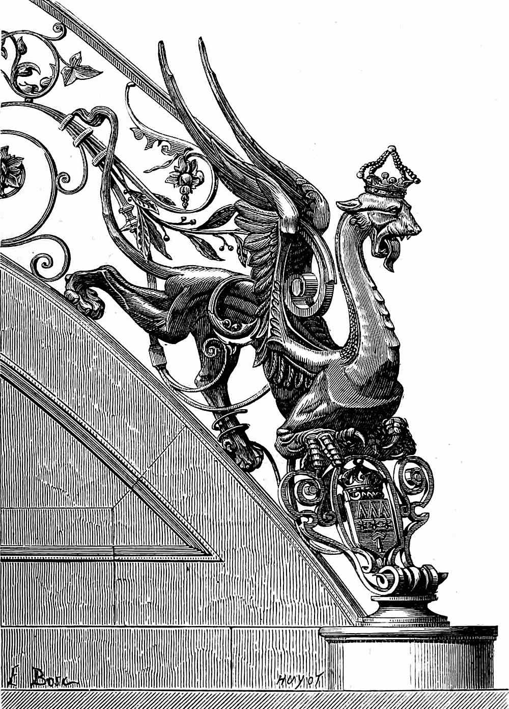 1883 royal stairs with griffin