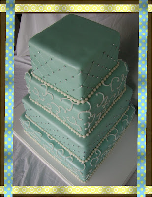 Cakes By Jessicca Tiffany Blue 4 tier wedding cake