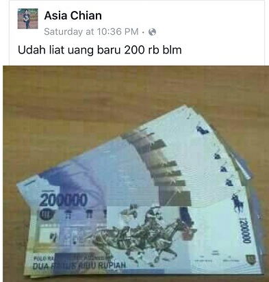 Uang Pecahan 200 Ribu Rupiah