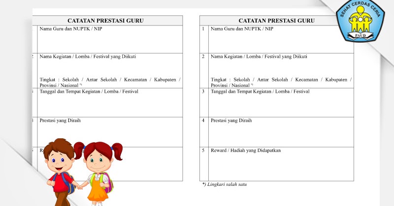 Gratis Download Buku Catatan Prestasi Guru PAUD Format 