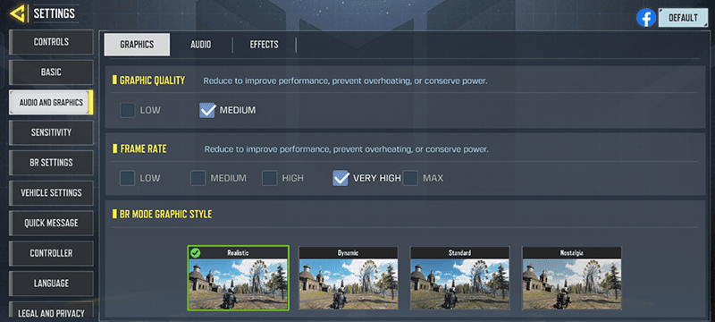 Call of Duty: Mobile graphics settings