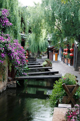 Calles de Linjiang en el amanecer. Yunnan.