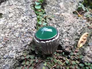 Natural Hijau Garut Chrome Chalcedony GRT007 Ikatan Perak Hijau Istimewa