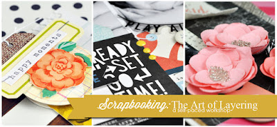 Scrapbooking: The Art of Layering self-paced workshop with Jen Gallacher. From www.jengallacher.com. Link: http://jen-gallacher.mybigcommerce.com/products.php?product=Scrapbooking%3A-The-Art-of-Layering