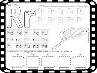 trazos de las silabas ra re ri ro ru