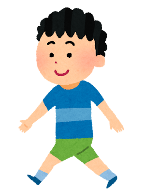 歩く男の子のイラスト