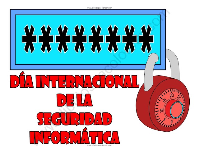 Día Internacional de la Seguridad Informática dibujo a color y para colorear