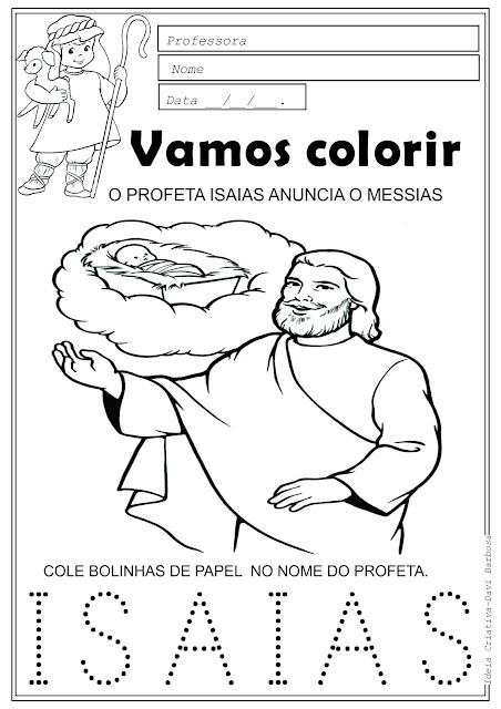 Desenho do Profeta Isaias anunciando o Messias Para Colorir