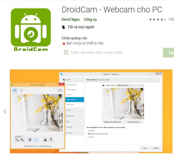 Tải DroidCam: Ứng dụng Webcam cho PC a