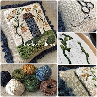 'Rolling Hills' Punch Needle Design by Rose Clay at ThreeSheepStudio.com - in 'Studio/Shop'