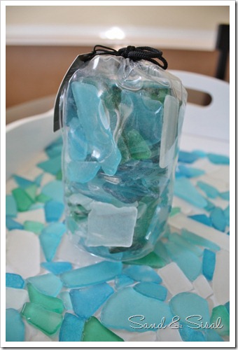 pouch of sea glass
