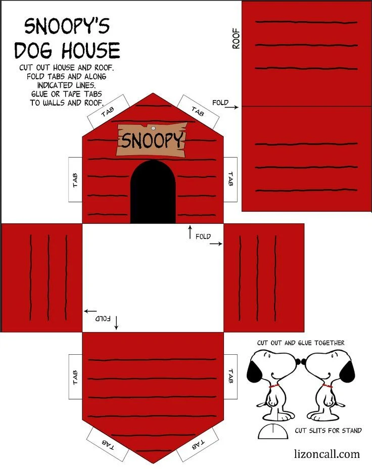 Snoopy Dog House Plans Designed For Peanuts Birthday Party Ideas Snoopy party, Charlie brown