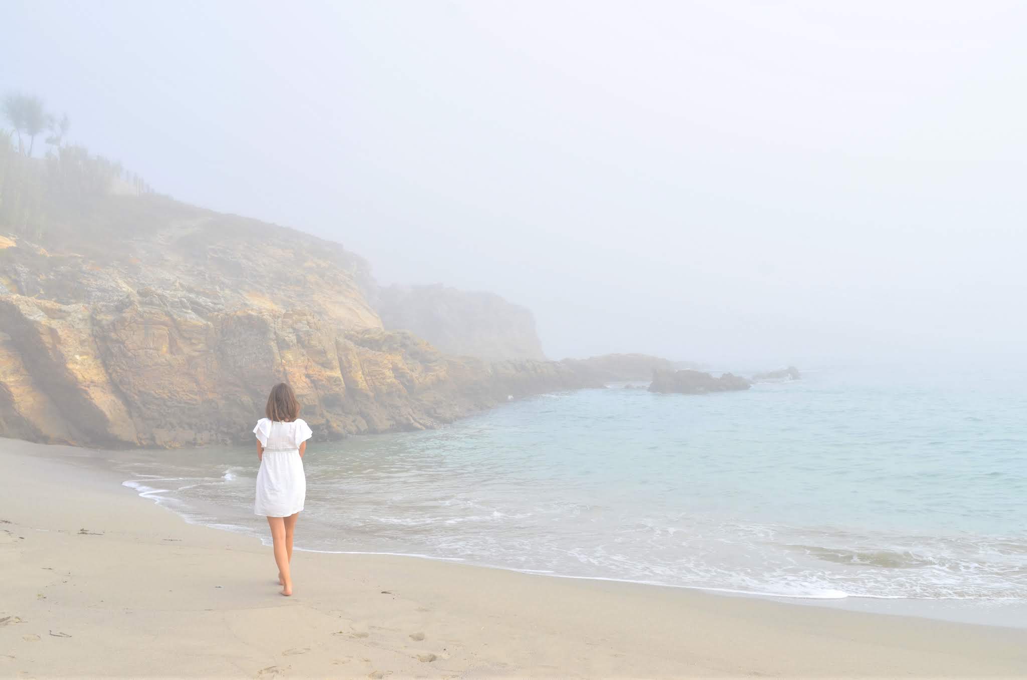 bruma / bretema playa paxariñas Sanxenxo. Niebla nevoa costa Galicia