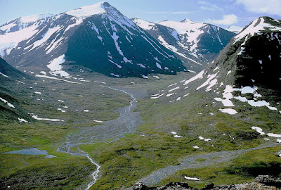 A view of Sarek National Park in Sweden