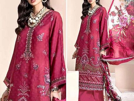 Embroidered Lawn Dress with Lawn Dupatta