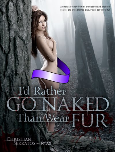 Christian Serratos Ad Campaign for PETA, I'd Rather Go Naked Than Wear Fur, Animal Rights, Stop Animal Abuse