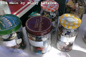 jars of vintage buttons