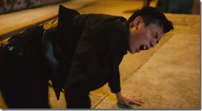 tripped over after being chased out by loud barking