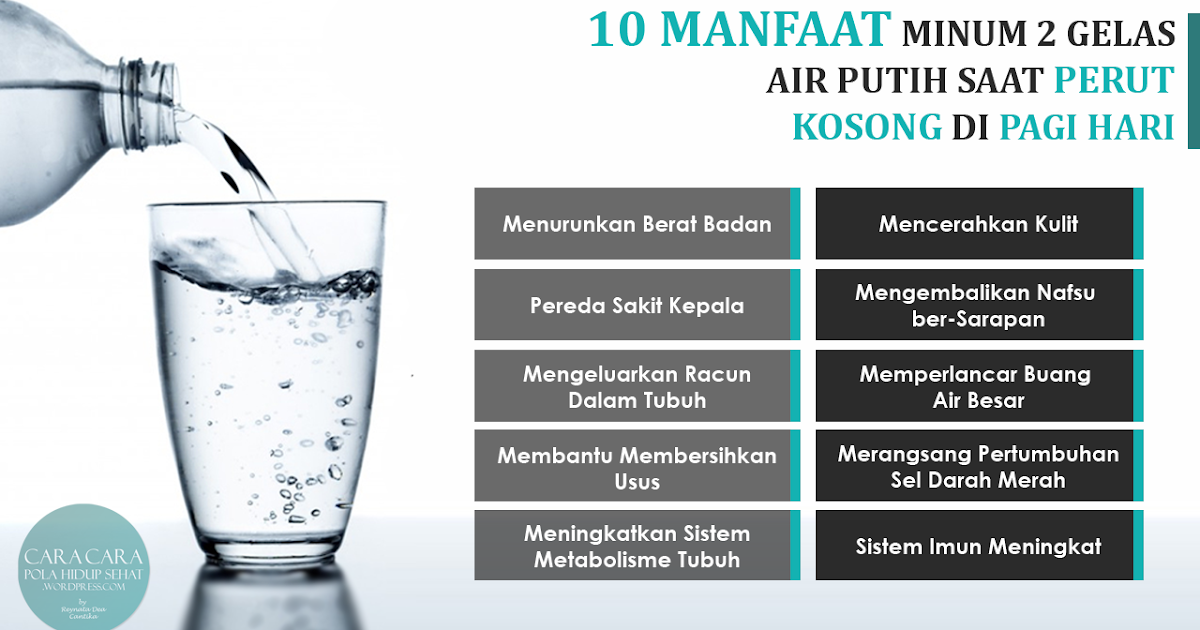  MINUM  2 GELAS  AIR  PUTIH PADA WAKTU PAGI SETELAH BAGUN DARI 