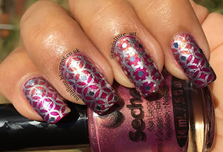 Silver Stamping born pretty BP-L004 & Hex Glitter Nails