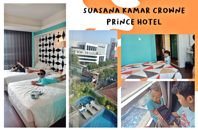 Suasana kamar Crowne Prince Hotel Surabaya