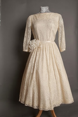 1950s lace wedding dresses, c Heavenly Vintage Brides, boat neck style