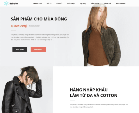 Template blogspot landing page bán hàng thời trang