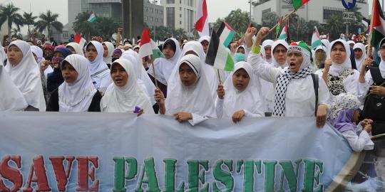 Ratusan mahasiswa demo di HI kecam agresi Israel ke Palestina