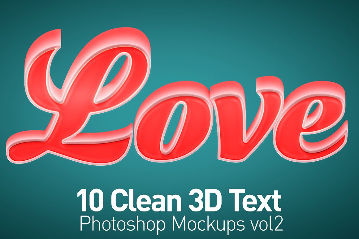 Download Clean 3D Photoshop Text Mockups Vol2 - Free Resource for Graphic Design
