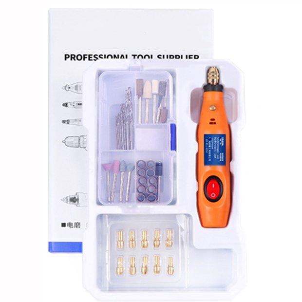 HILDA 46pcs Multifunction Engraving Pen 12V Mini Drill Rotary Tool with Grinding Accessories Set 