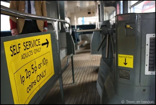 Self-service turnstile London Bus