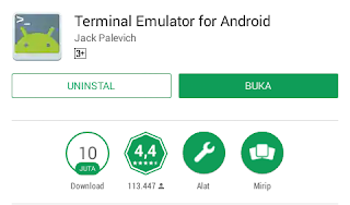 Aplikasi Terminal Emulator fi Android