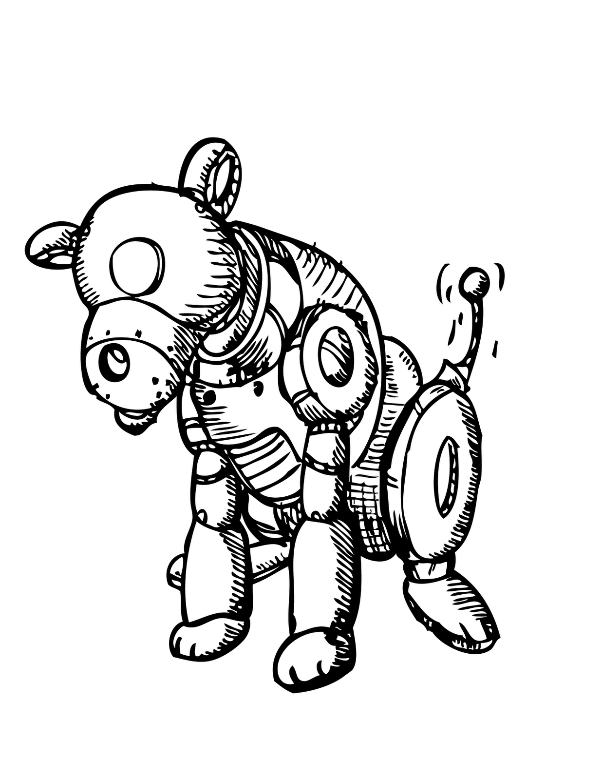 Download Simple Robot Dog Drawings Sketch Coloring Page